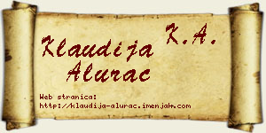 Klaudija Alurac vizit kartica